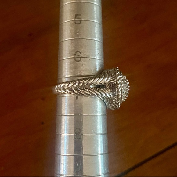 Judith Ripka Sterling Silver Heart Diamonique Pave Ring Size 7 - Picture 7 of 10